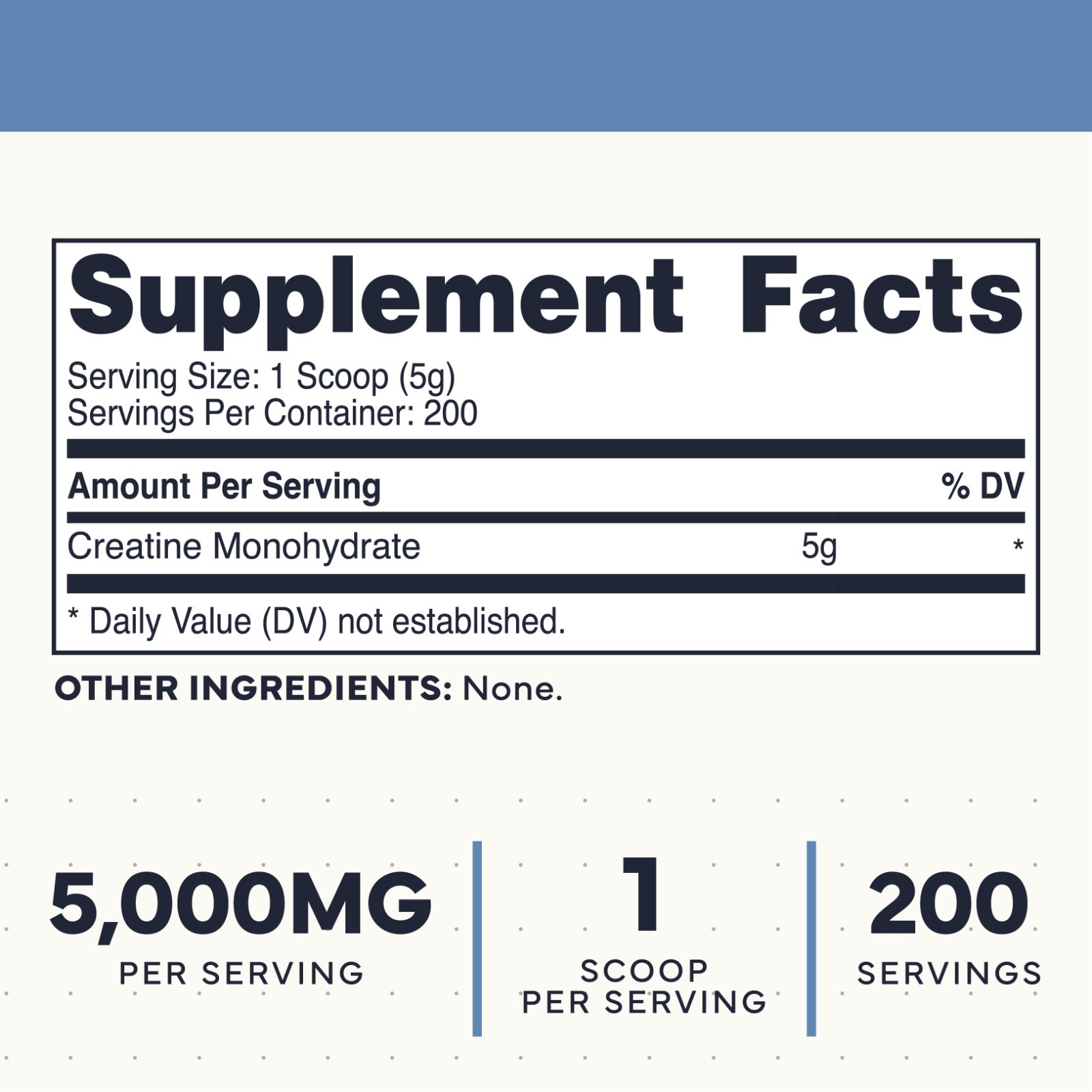 Type Zero Creatine Monohydrate (Unflavored | 1KG), 5000 mg Per Serving