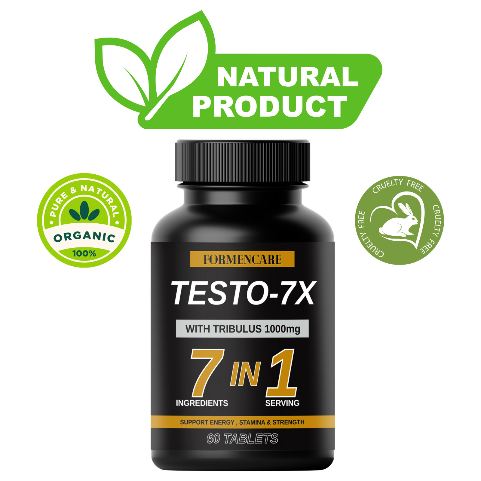 NEW . 60 Powerful Capsules . Works In 10 Minutes. Herbal Supplement for Men