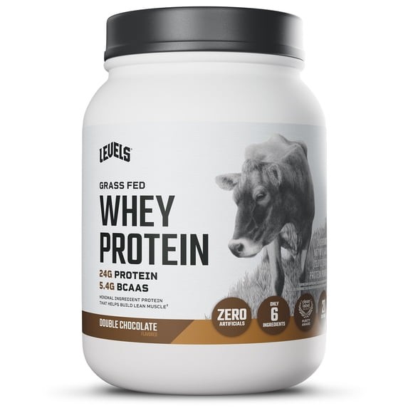 Levels Grass Fed Whey Protein Powder, No Artificials, 24G of Protein, Double Cho