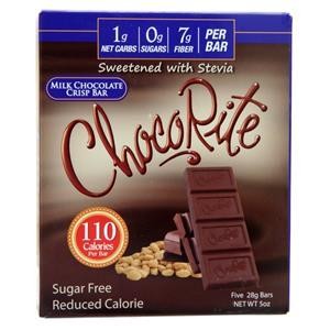 HealthSmart Foods Choco Rite Chocolate Bar Milk Chocolate Crisp 5 bars