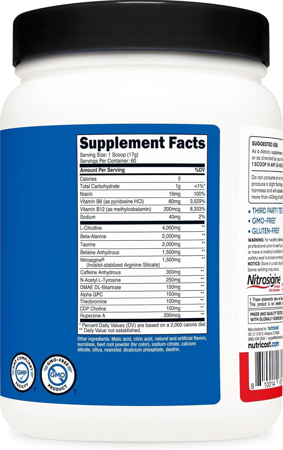L-Citrulline & Taurine Infused Pre-Workout Powder – 60 Servings of Fruit Punch