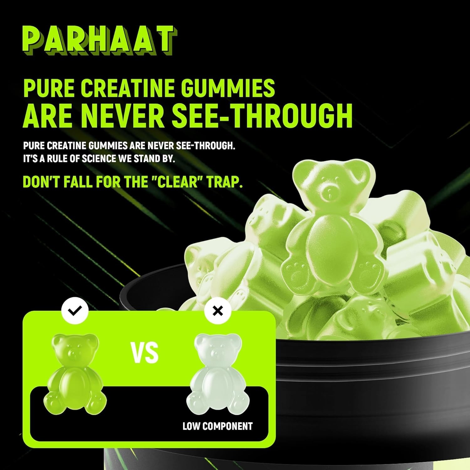 Parhaat NSF Certified Creatine Gummy – Creatine Monohydrate Gummies 5g
