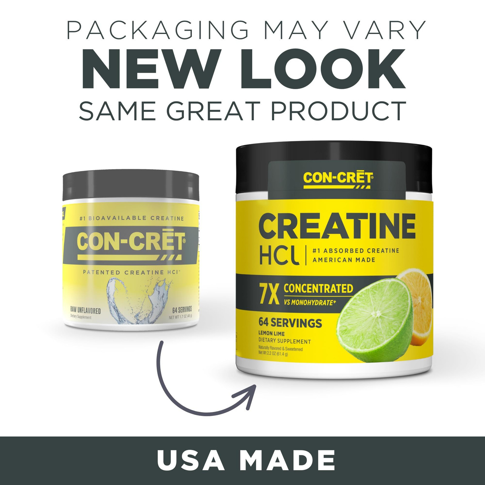 CON-CRET Creatine HCl Powder | Muscle, 64 Servings (Pack of 1), No Color