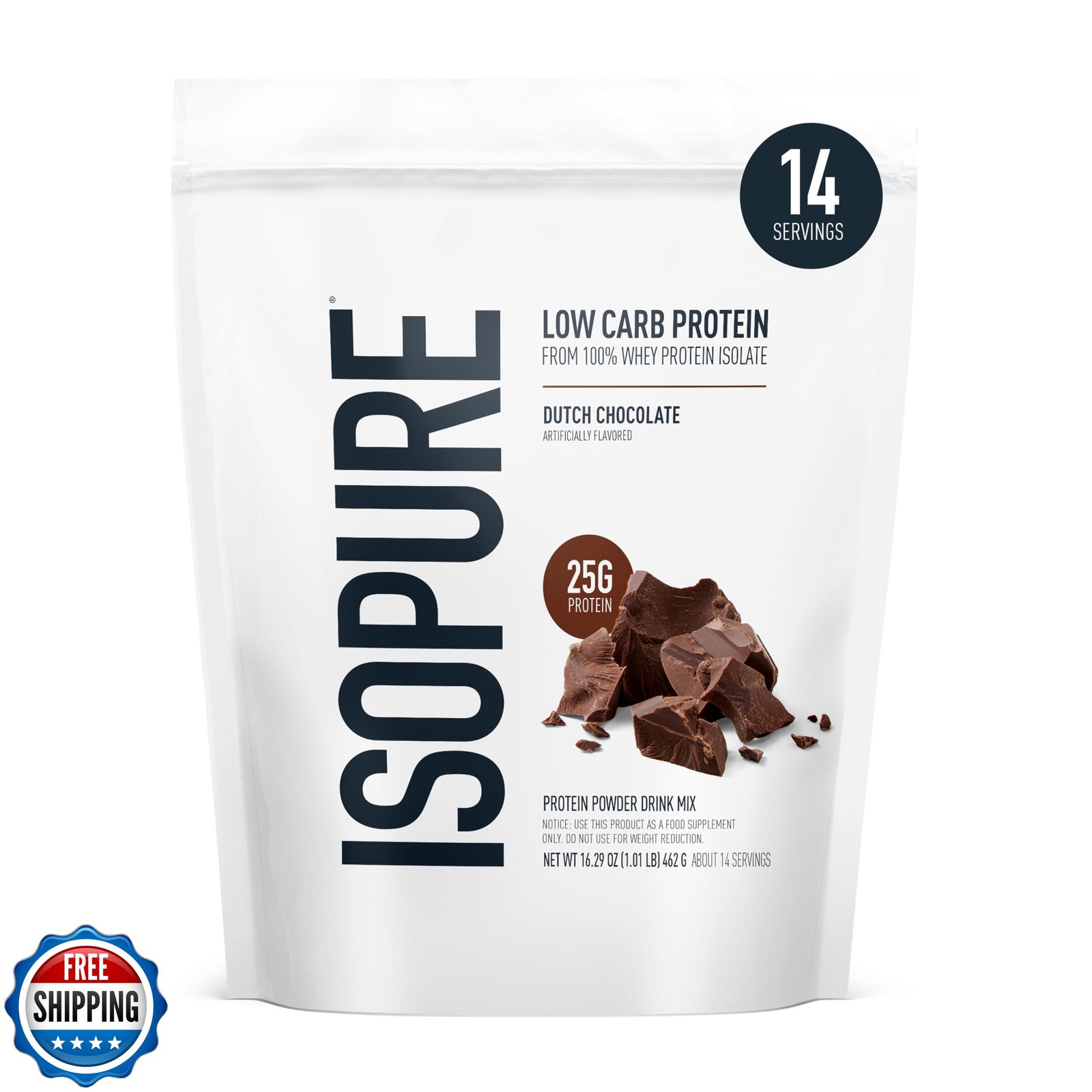 Isopure Low Carb 100% Pure Whey Isolate Protein Powder, Lactose Free, Gluten