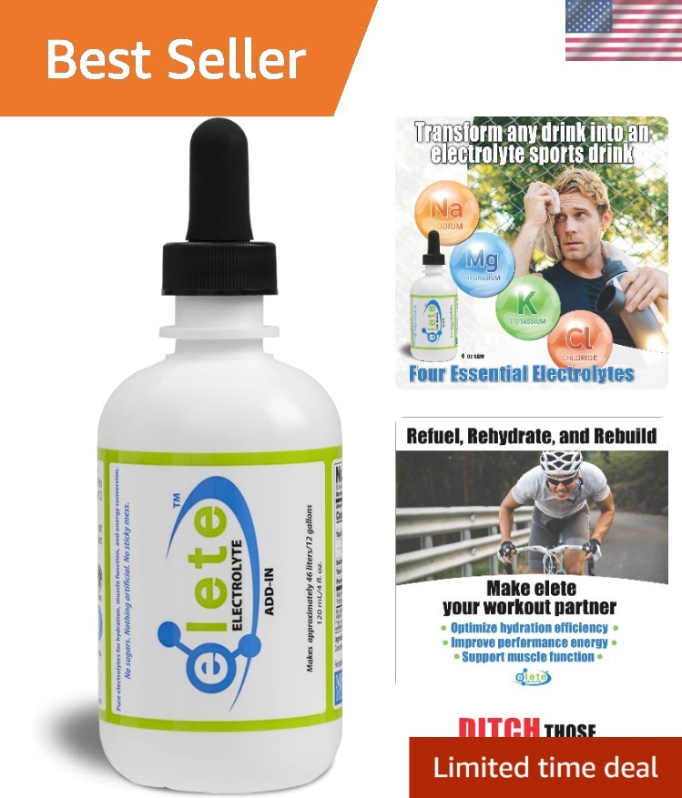 Transform Any Beverage with elete Electrolyte Drops | Muscle Cramp Relief, 4oz