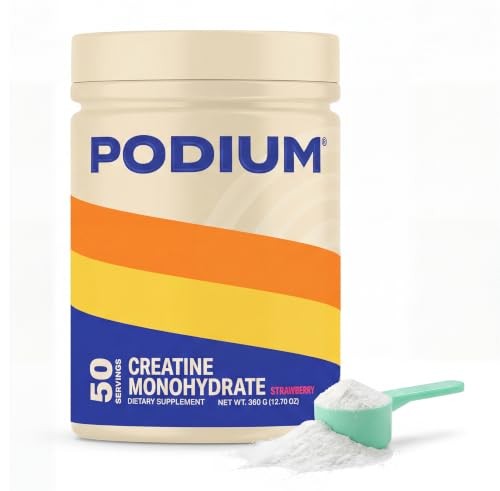 Creatine Monohydrate Powder 50 Servings Strawberry Athletic