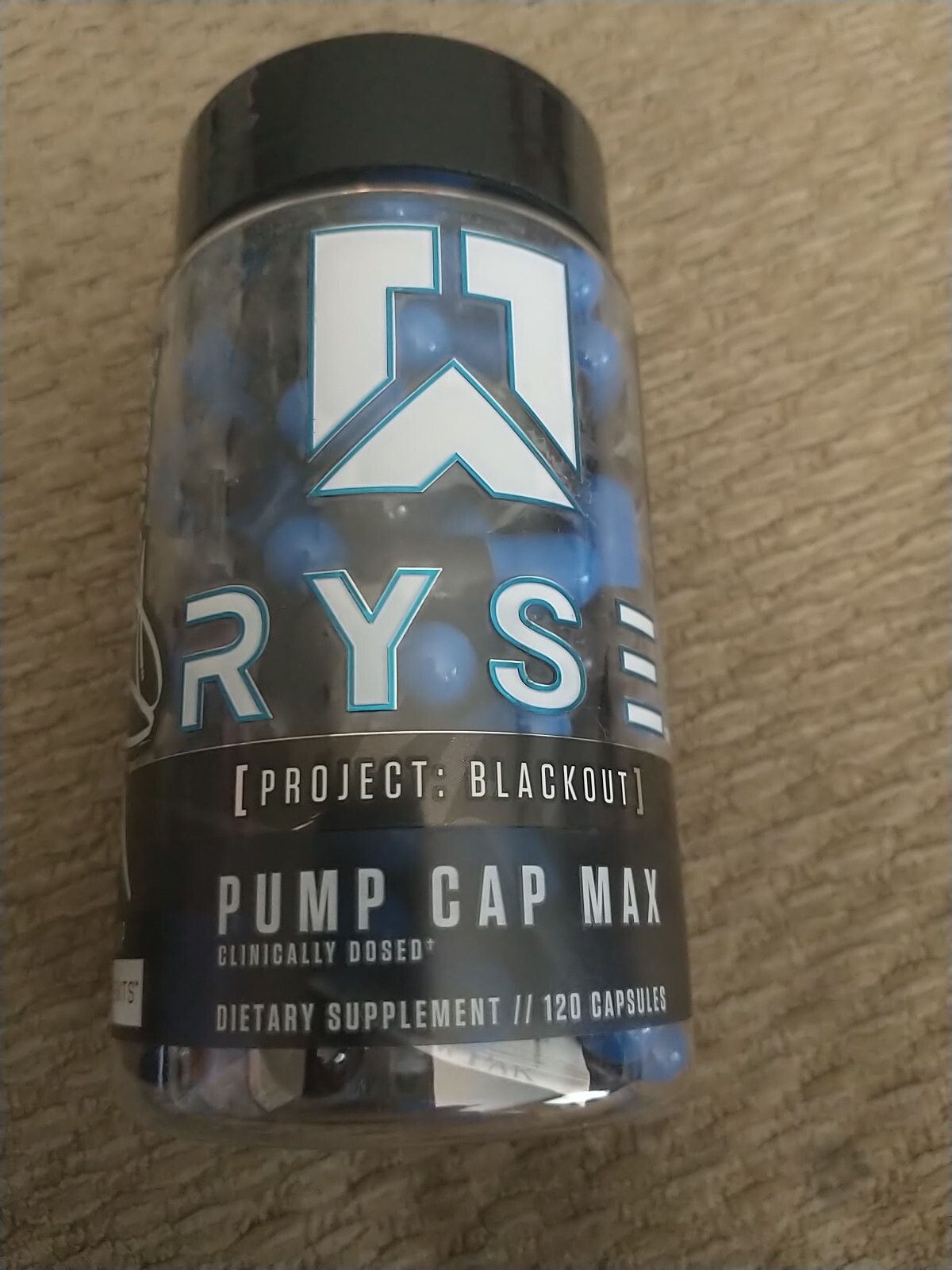 RYSE Supplements Project: Blackout Pump Cap Max, 30 Servings, 120 Capsules, New