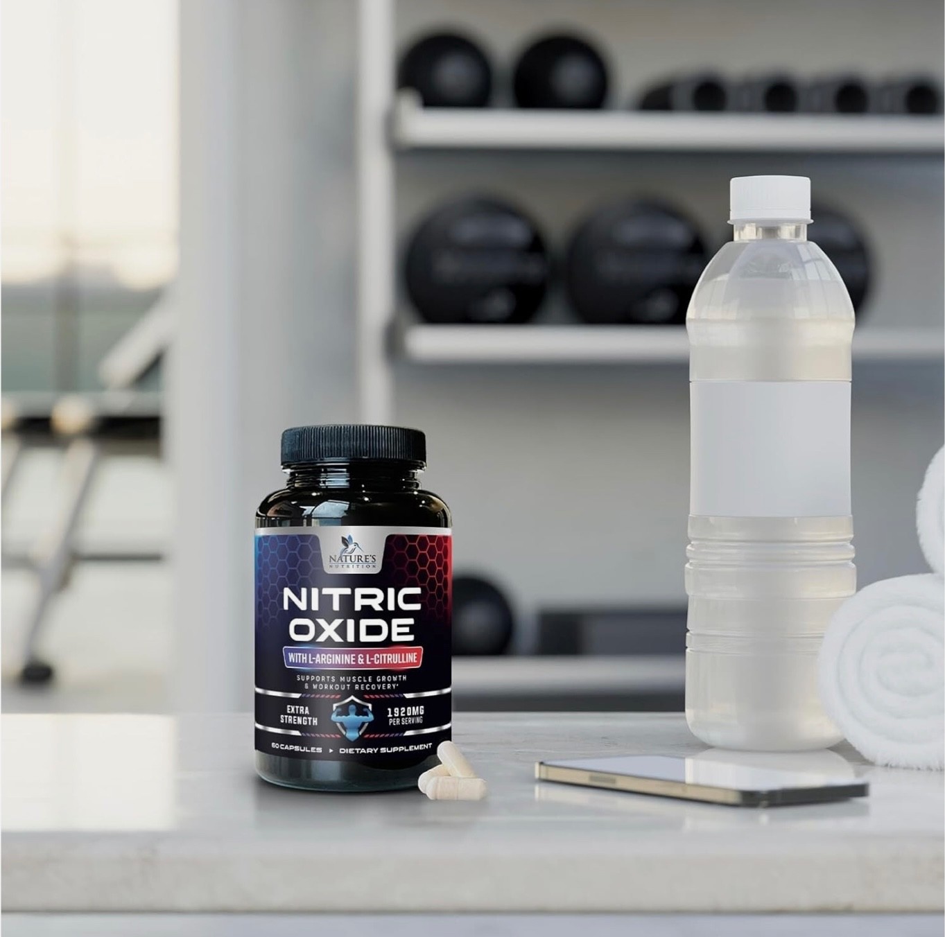 Nitric Oxide Booster 3000mg L-Arginine 3X Extra Strength Capsules