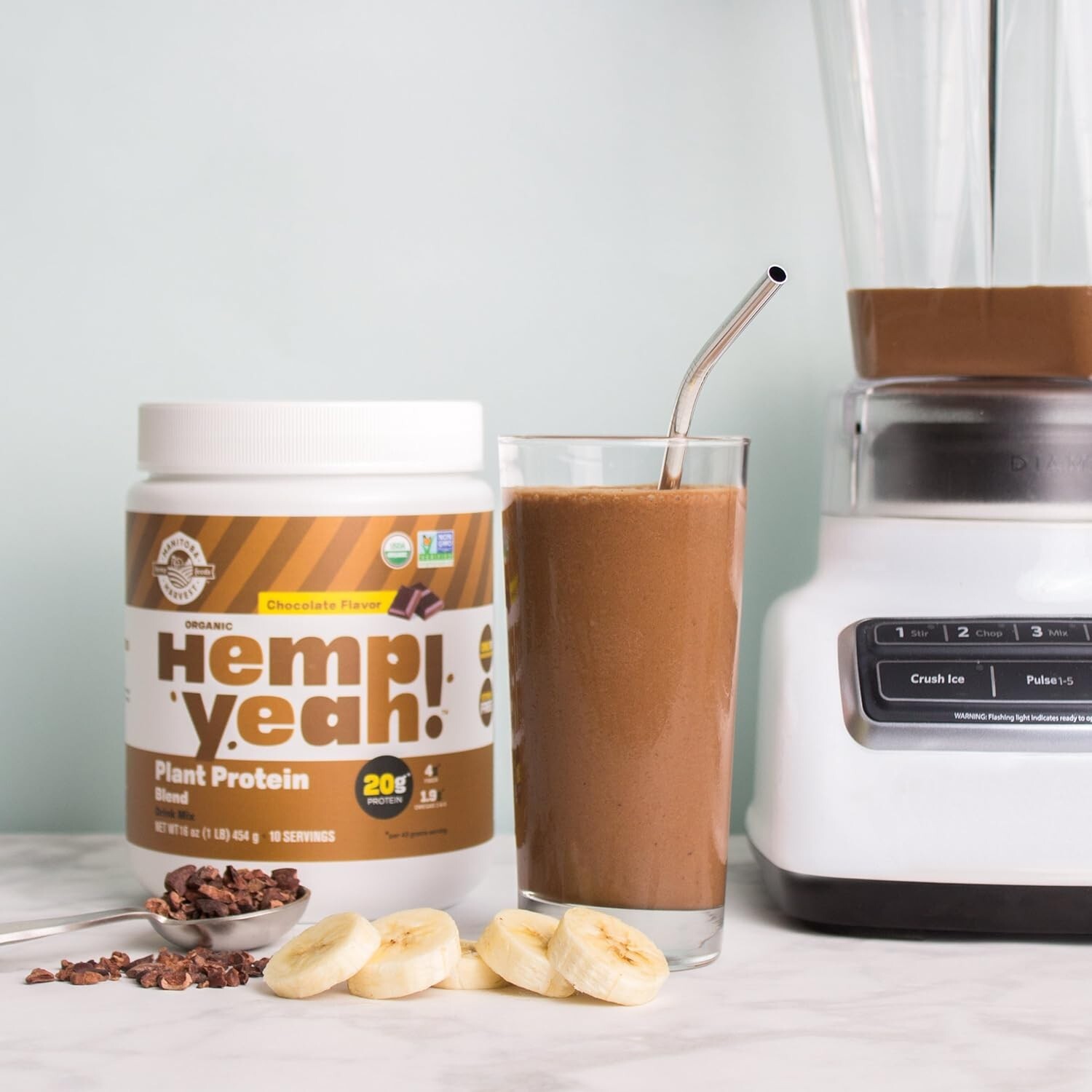 Manitoba Harvest Organic Hemp Yeah! Plant Protein Chocolate 16 oz
