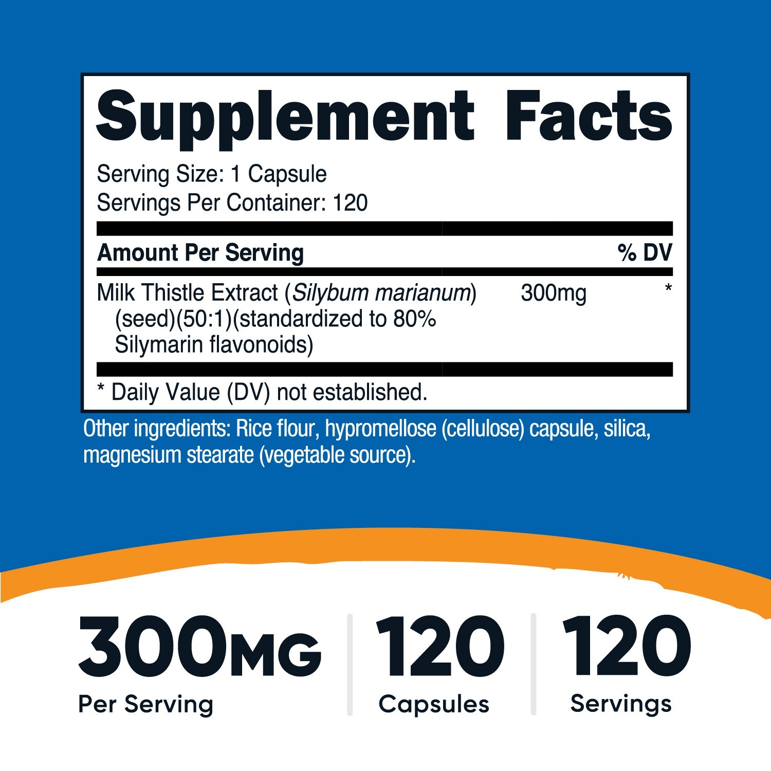Nutricost Milk Thistle Capsules 300mg, 120 Capsules (80% Silymarin)
