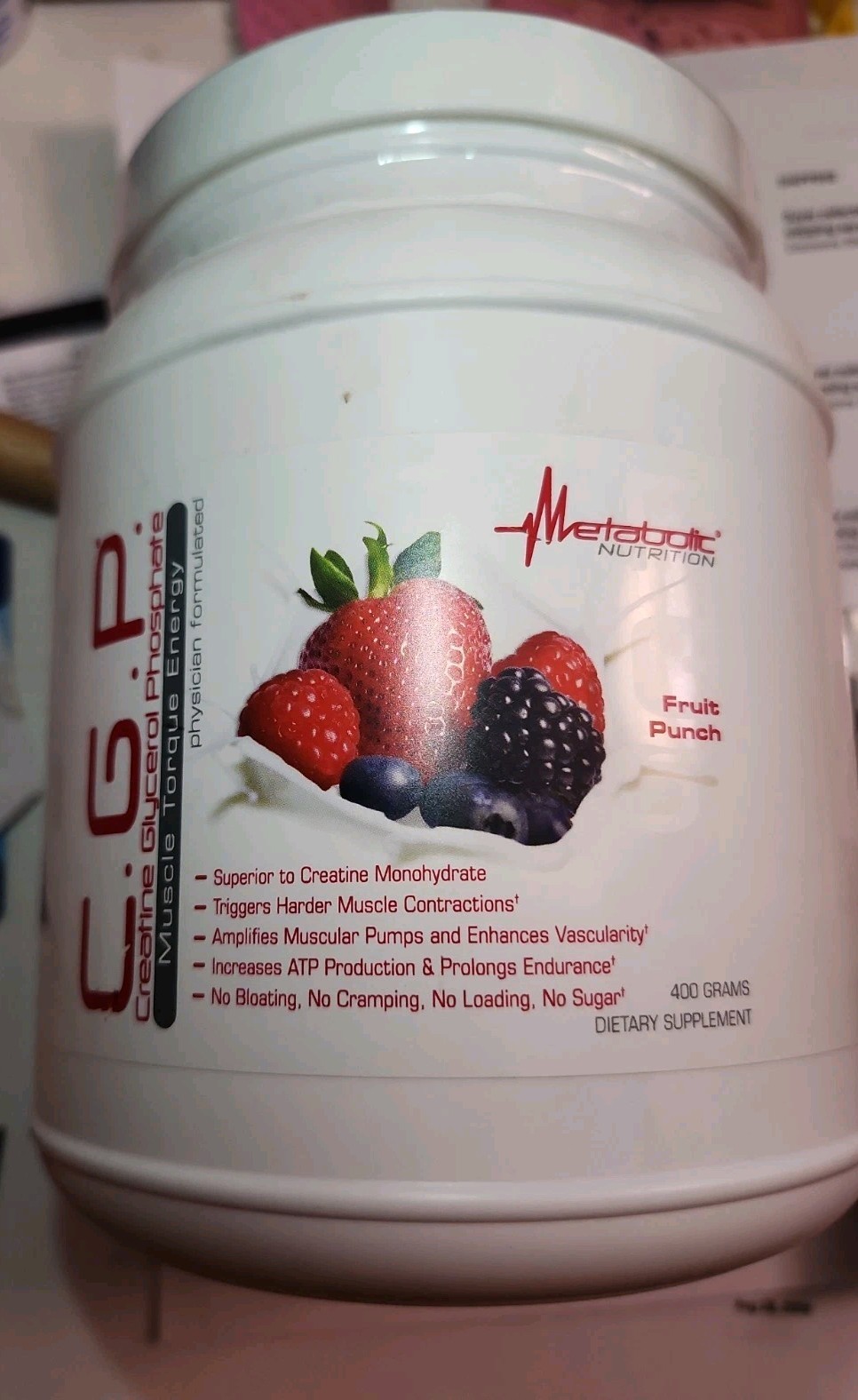 Metabolic Nutrition CPG Creatine Glycerol Phosphate 100% Micronized Fruit Punch