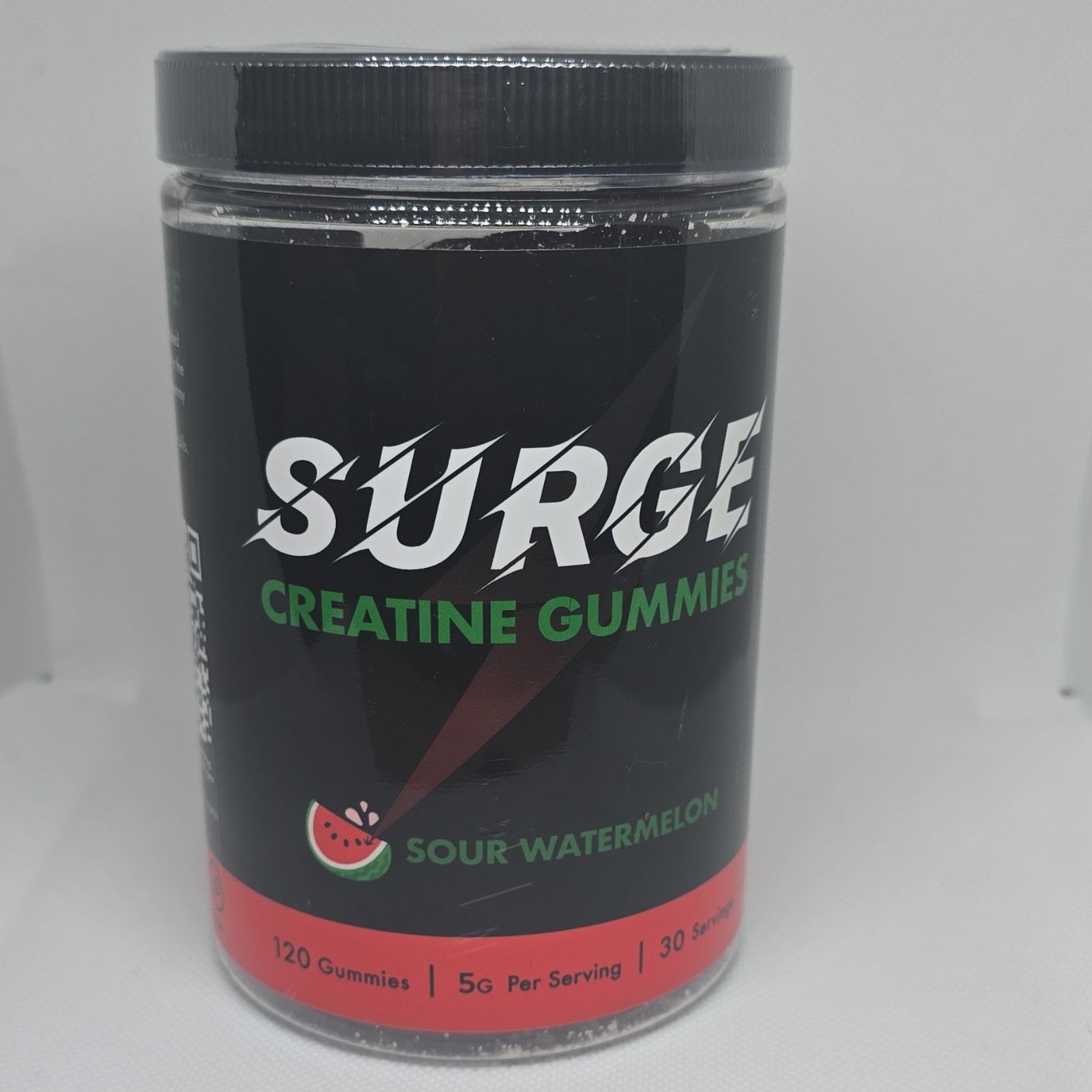 Surge Creatine Gummies Sour Watermelon 120ct 5g Non GMO, Vegan, Gluten Free