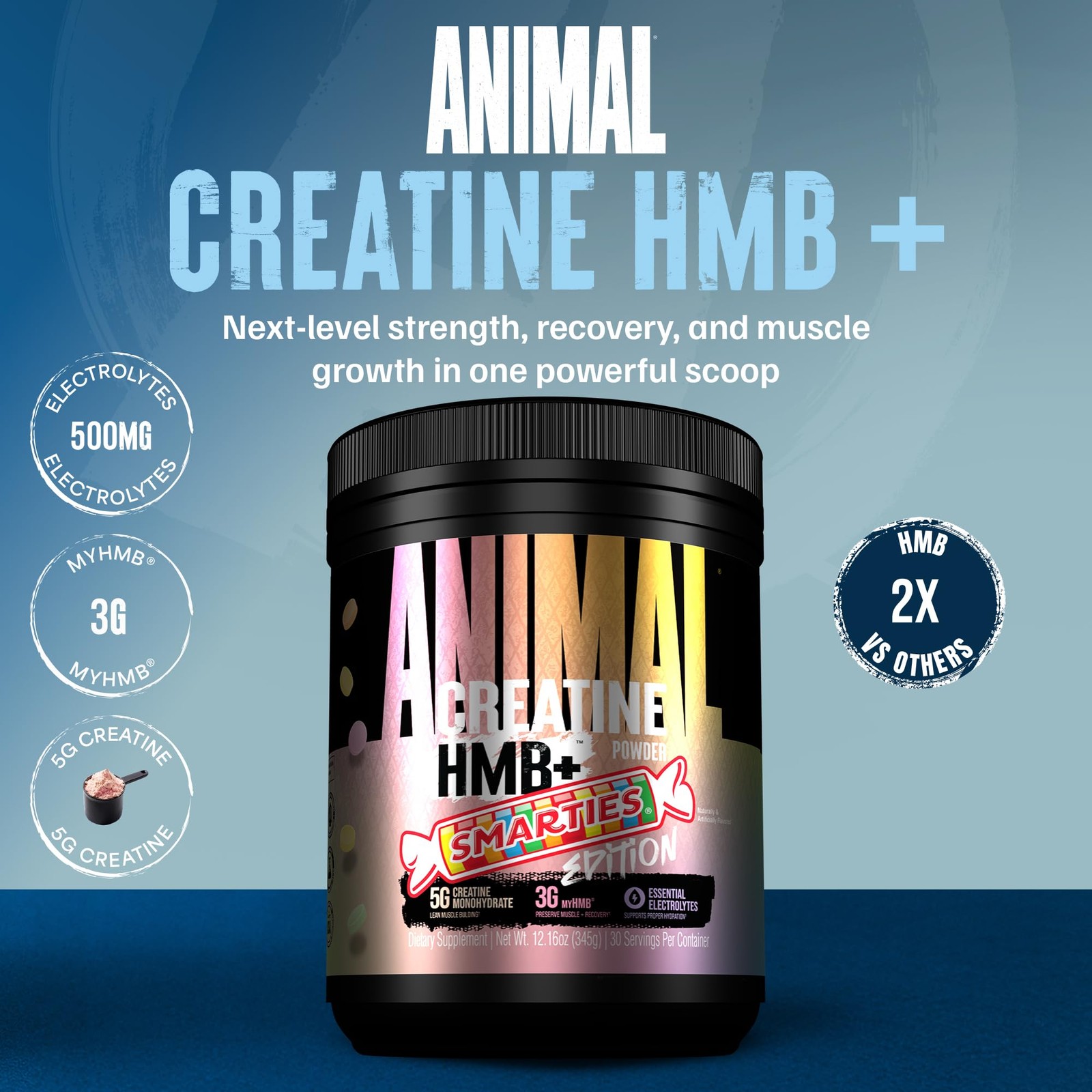 Animal Creatine HMB Powder x Smarties 3g myHMB + 5g Creatine Monohydrate Pow…