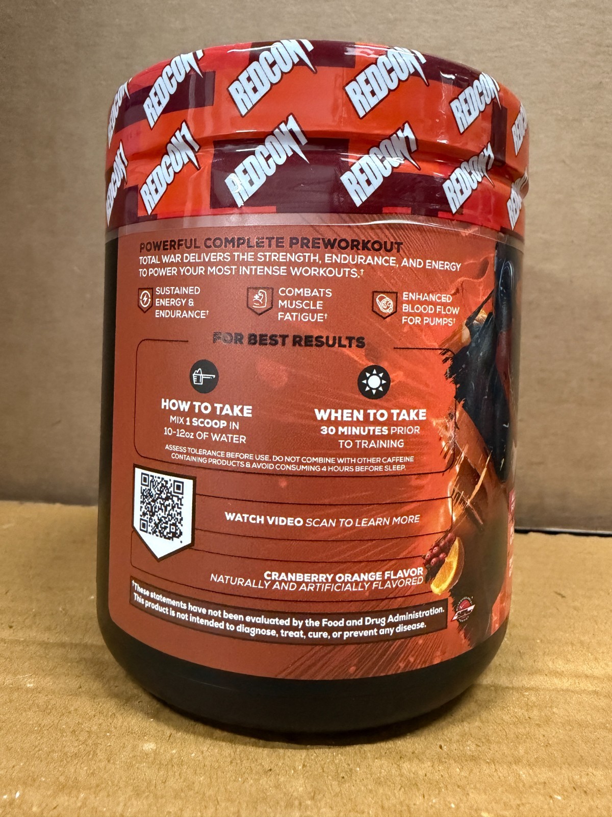 REDCON1 TOTAL WAR Pre Workout 30 Serv Cranorange Crush Free Ship 2027 EXP SALE
