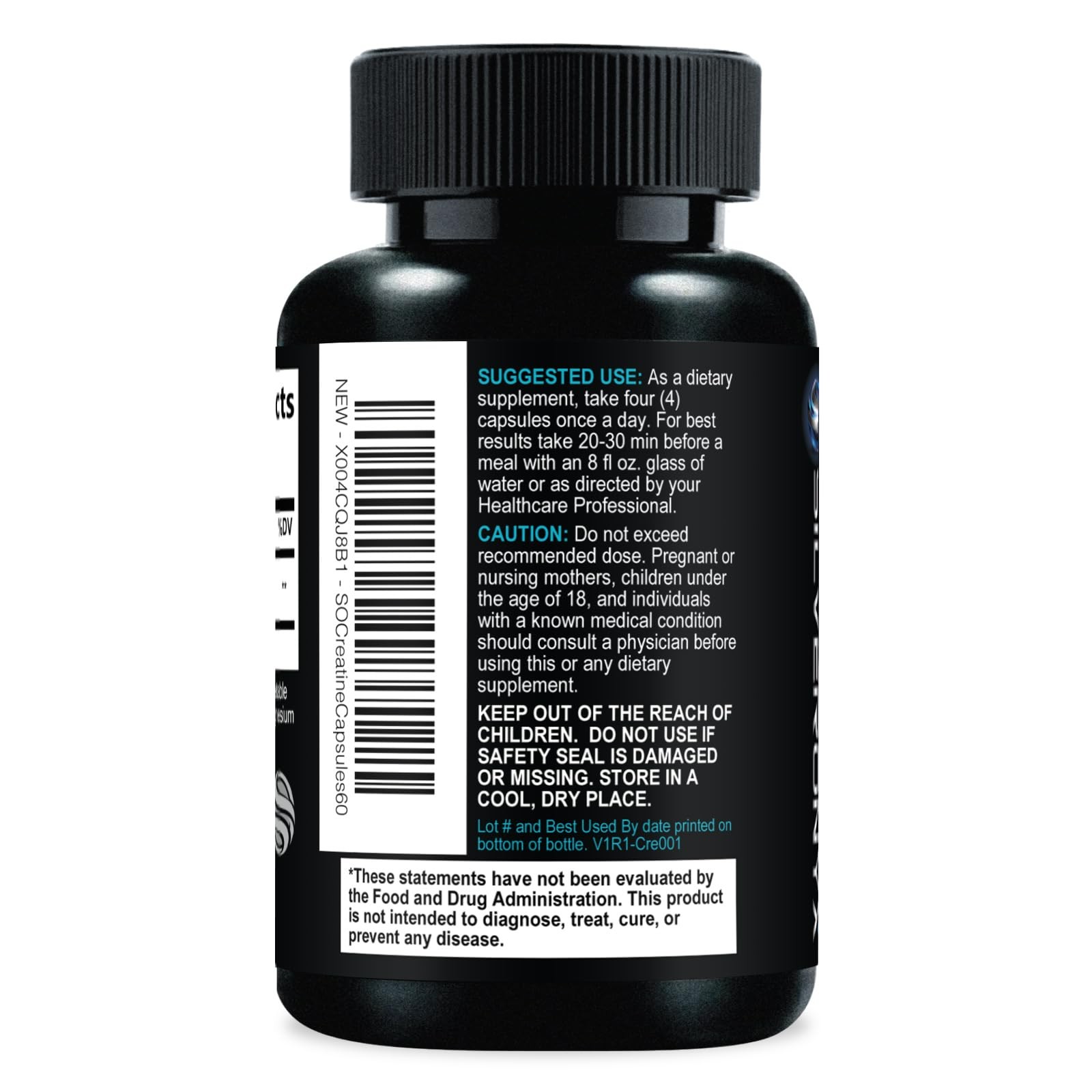 Creatine Monohydrate 3000mg Per Serving – 3X Strength 60 Count (Pack of 1)
