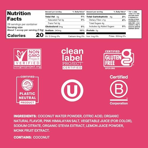 | Plant-Based Electrolyte Drink Mix | No Added Sugar | Tropical Punch