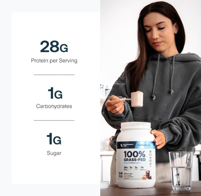 Transparent Labs Grass-Fed Whey Isolate, French Vanilla, 30 Servings
