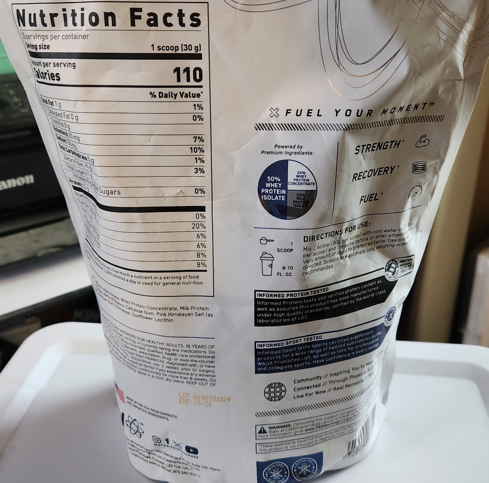 AN PERFORMANCE Hybrid Whey Protein + Milk Protein – Chocolate (1.6 Lbs./25 Serv)