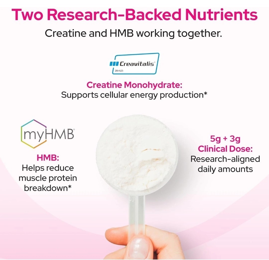 Creatine HMB Powder, 5g Creatine Monohydrate With 3g HMB, Creatvitalis And myHMB