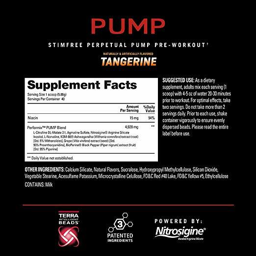 Performix Stim-Free PUMP Pre Workout Focus Endurance 40 Serves ALL FLAVORS- SALE