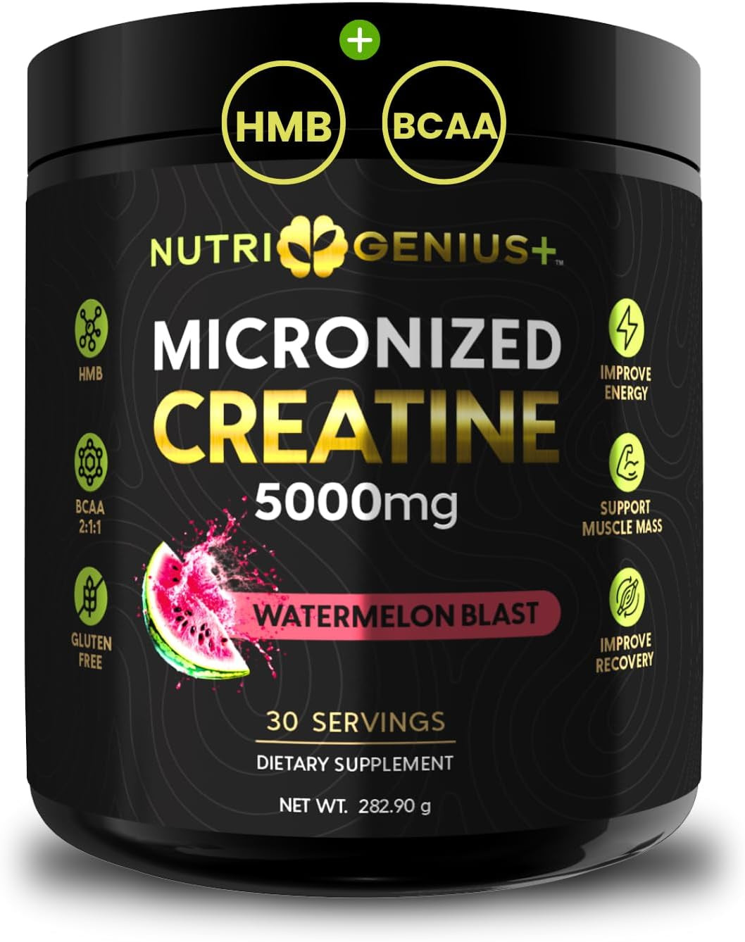Creatine Monohydrate 5G with Bcaas –Support Muscles, Cellular Energy and Cogniti