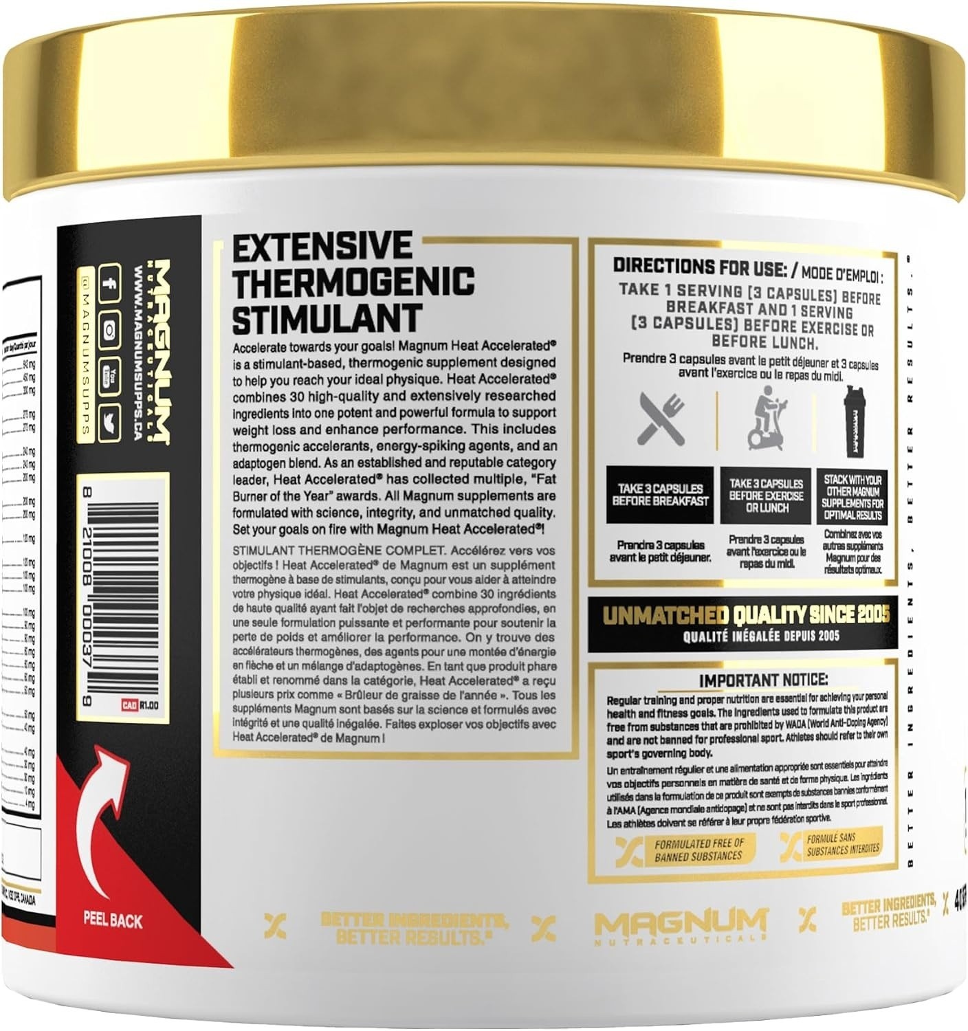 Magnum Neutriceuticals Heat Accelerated 120 Cap Raspberry Ketones Guggulsterone