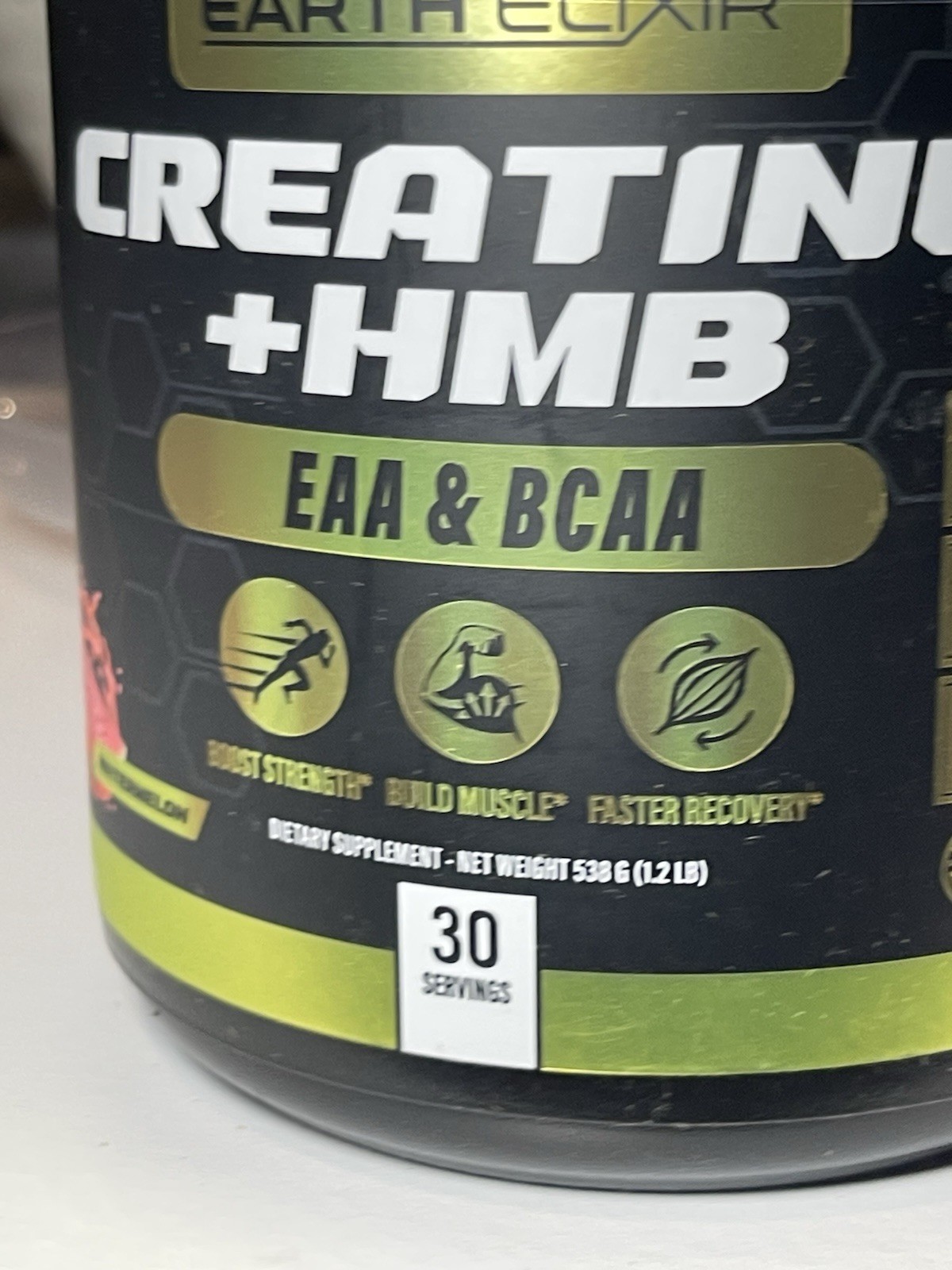 Earth Elixir Creatine + HMB EAA & BCAA Watermelon Powder 30 Servings NEW