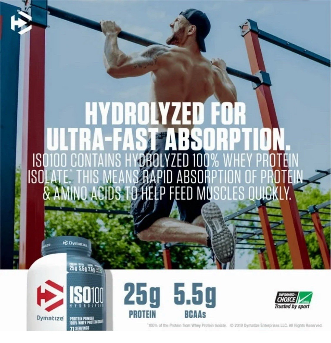 Dymatize ISO100 Hydrolyzed Whey Isolate Powder Vanilla 21.2 oz