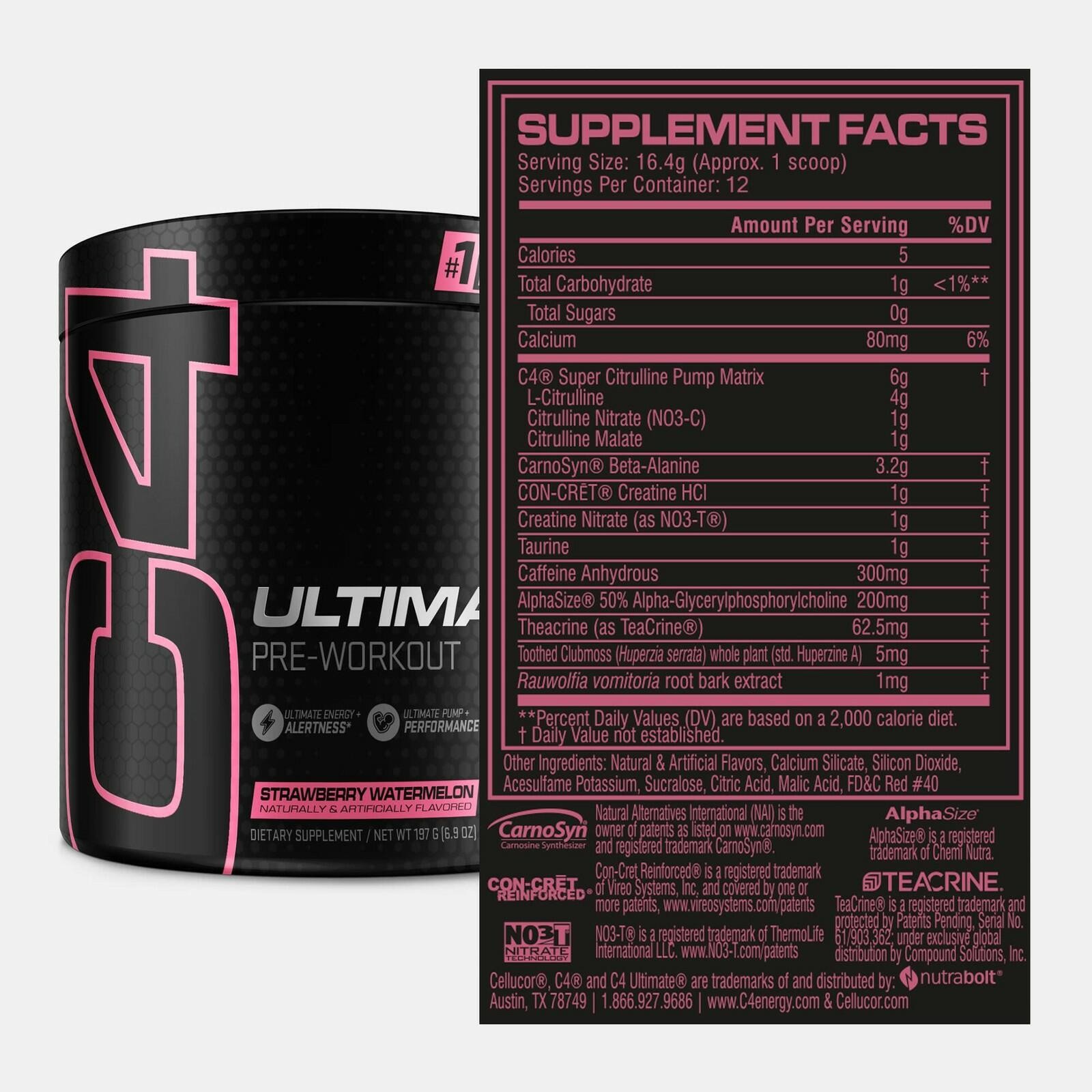Cellucor C4 Ultimate Pre Workout Powder Strawberry Watermelon | Sugar Free