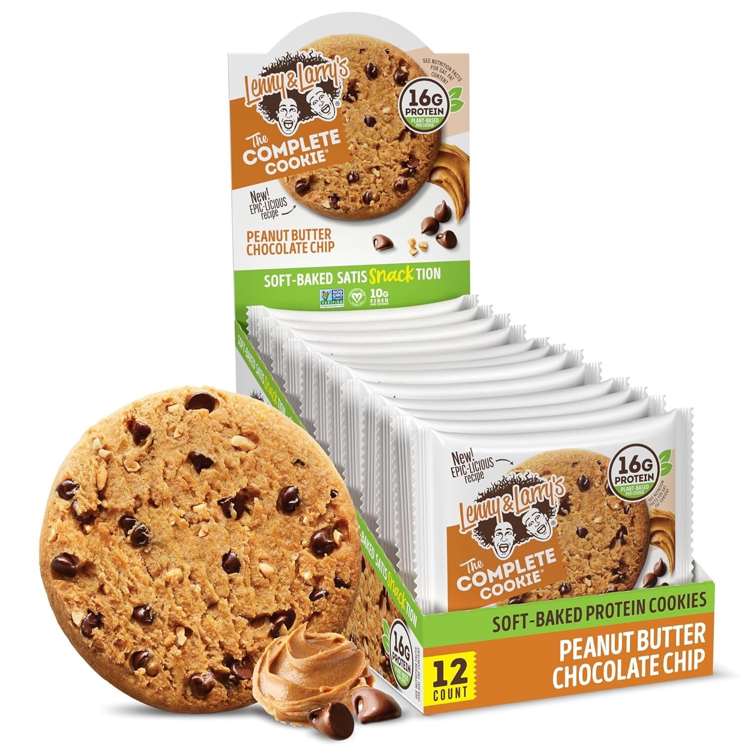 Case of 12 Lenny and Larry’s The Complete Cookie Peanut Butter Chocolate Chip