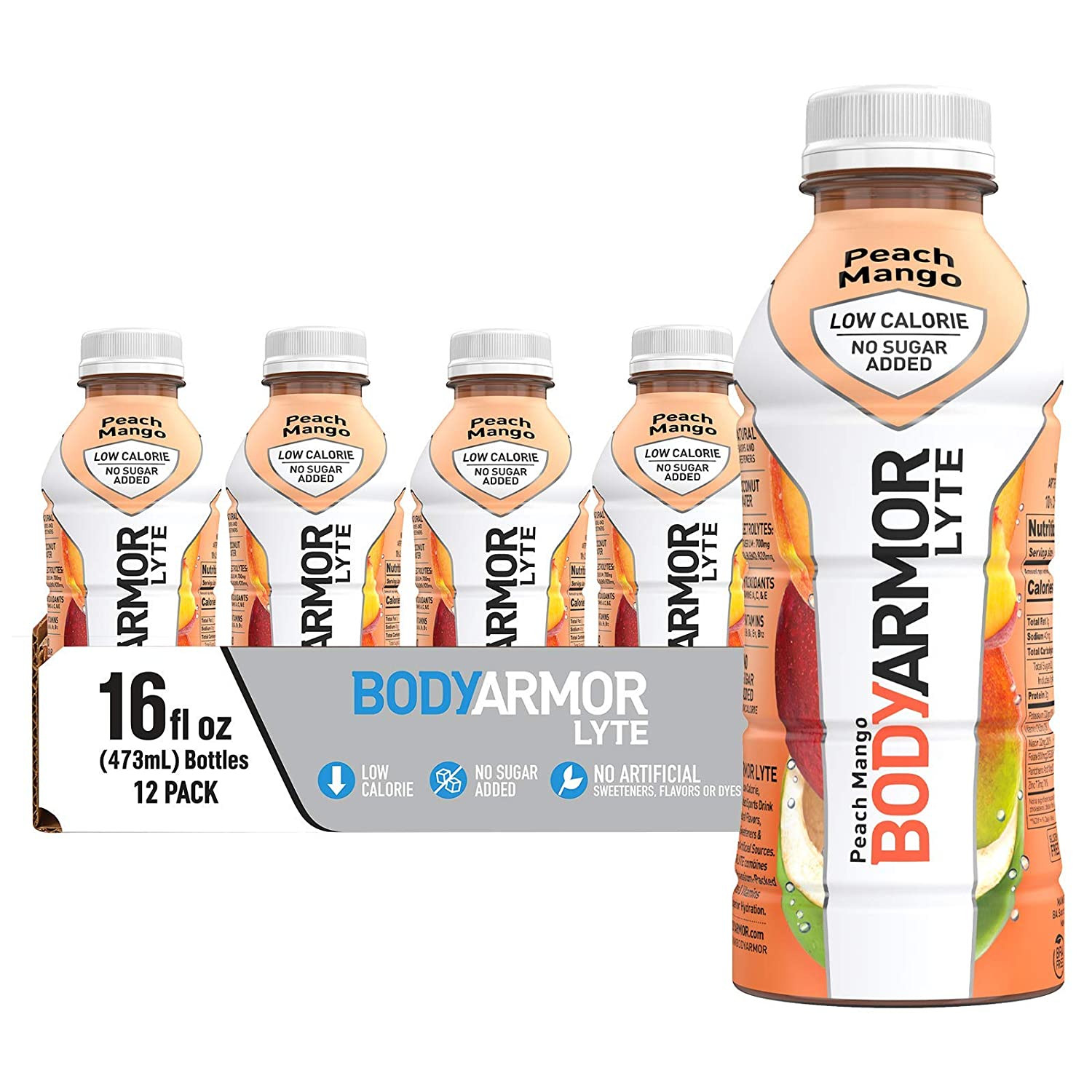 BODYARMOR LYTE Sports Drink Low-Calorie Sports Beverage, Peach Mango, Natural Fl