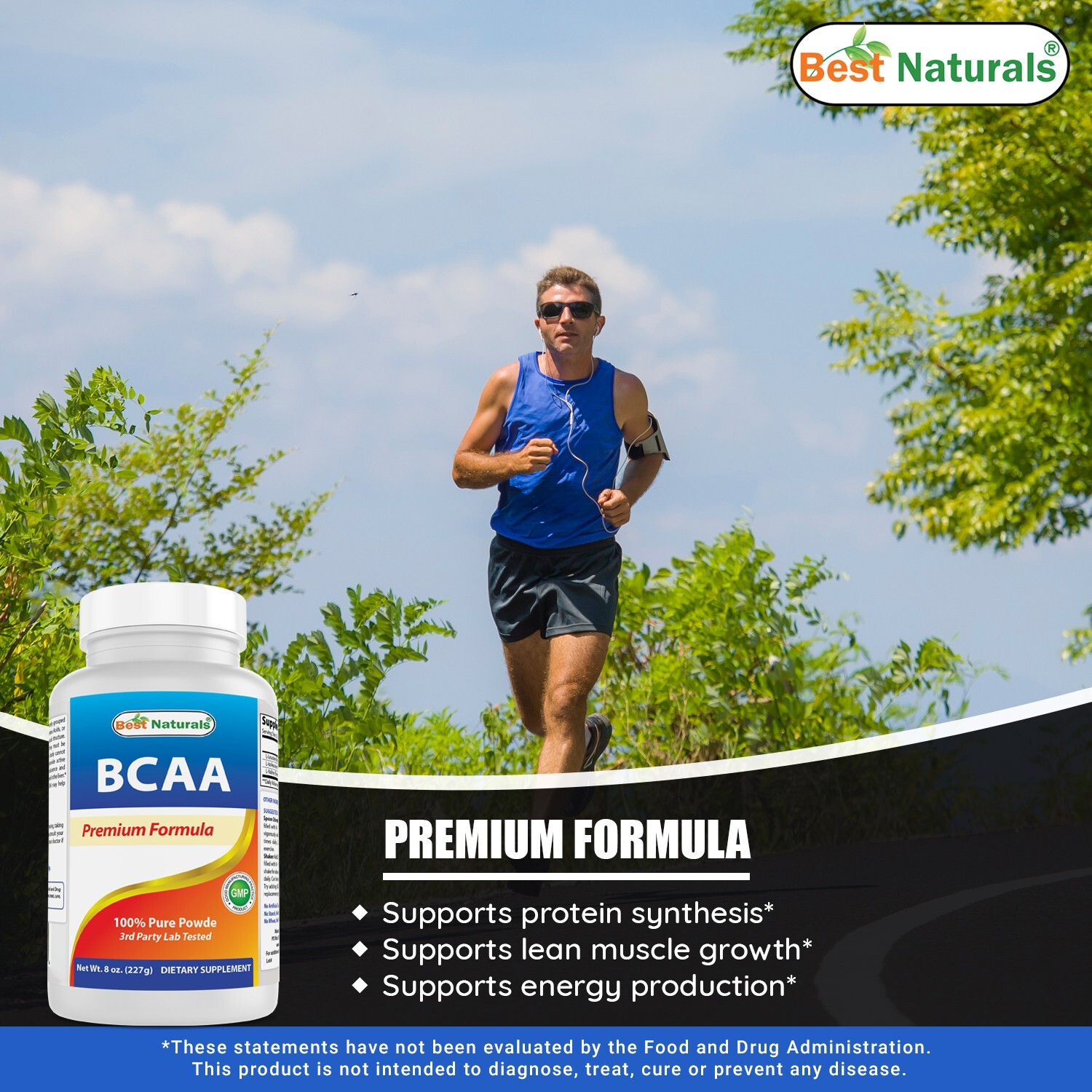 2 Pack Best Naturals BCAA Powder 8 OZ