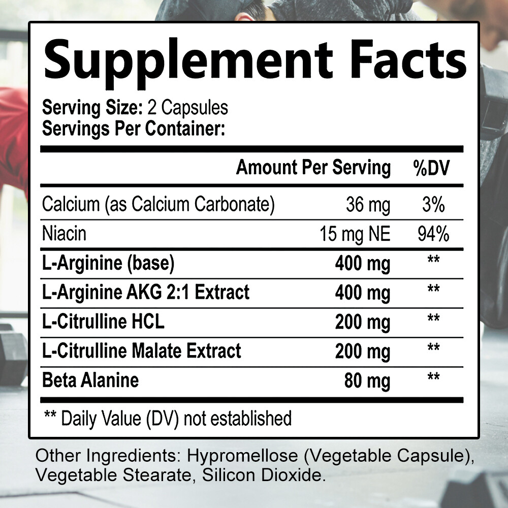 Extra Strength Nitric Oxide Supplement L Arginine 3X Strength Highest Potency