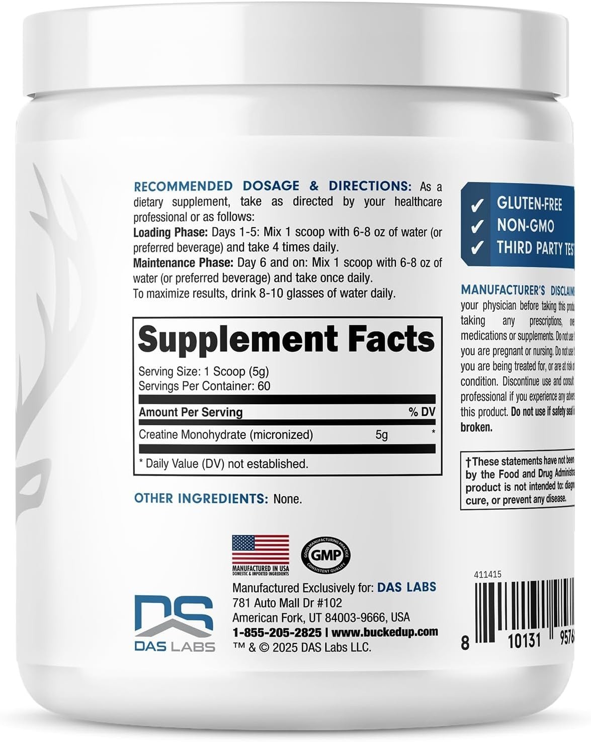 Unflavored Micronized Creatine Monohydrate – 300g, 60 Servings for Muscle Growth