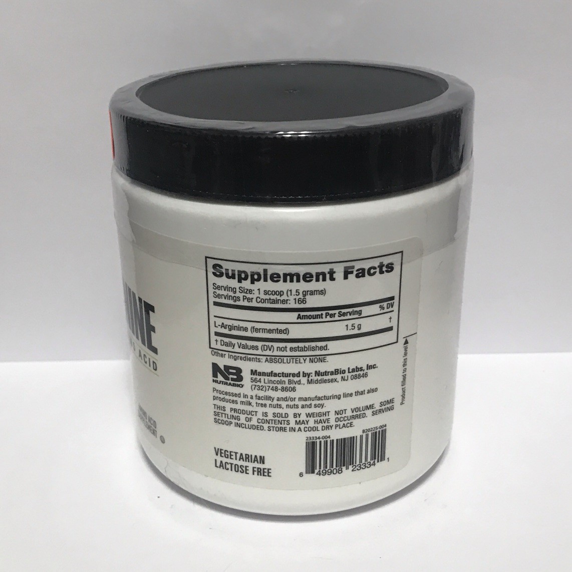 L-Arginine – Free-Form Amino Acid – 8.8 oz (NutraBio)