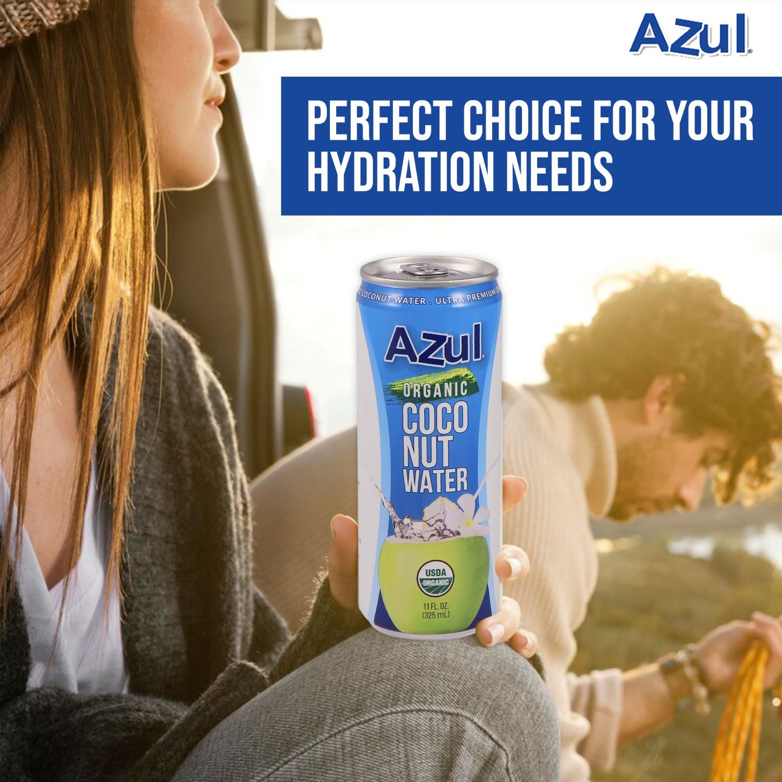 Organic Coconut Water – Natural Hydrating Electrolyte Drink, No Sugar, Gluten Fr