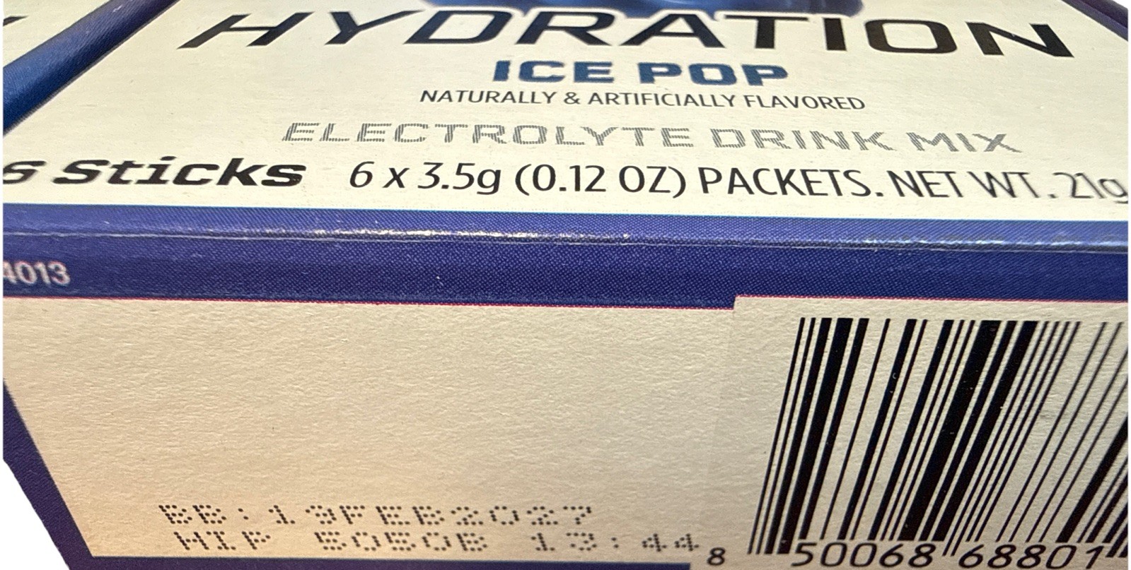 11pk Peak H2O Hydration Ice Pop Electrolyte DrinkMix 66 Sticks 0 Sugar BB 27