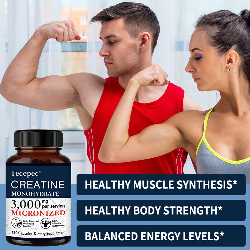 Creatine Monohydrate 3000 Mg Capsules Muscle Mass Strength Regeneration