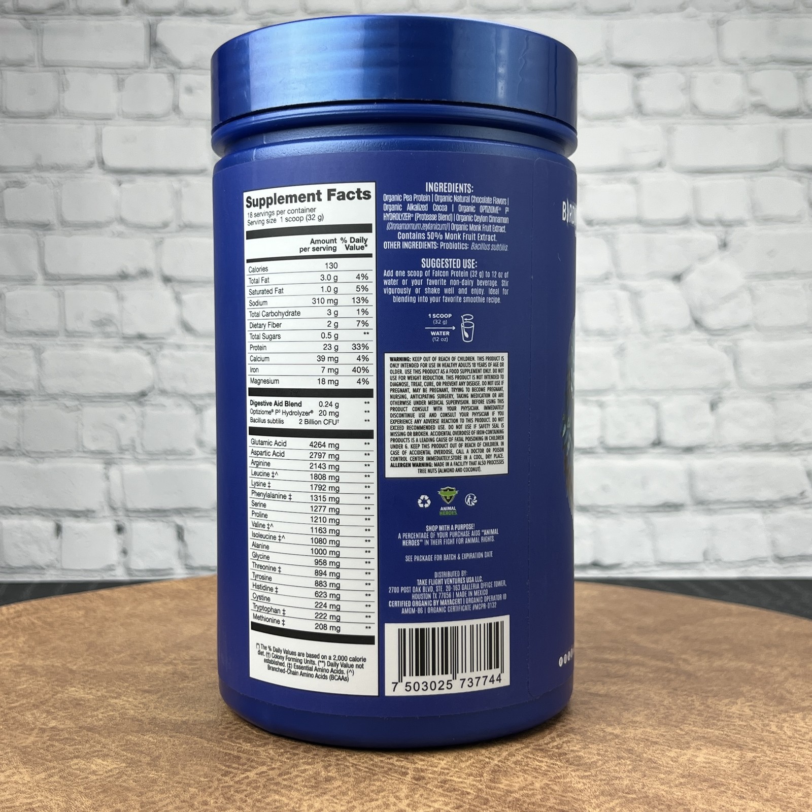 Birdman Falcon Organic Chocolate Plant Protein Powder 2.64lbs