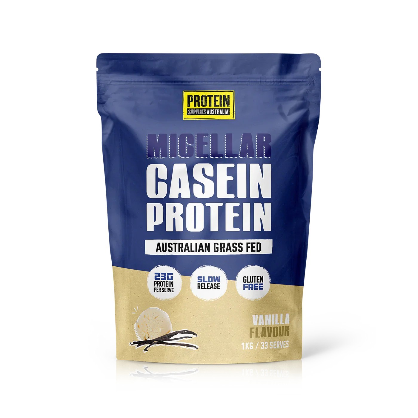 Protein Supplies Australia Micellar Casein Protein Slow Release Vanilla 1kg