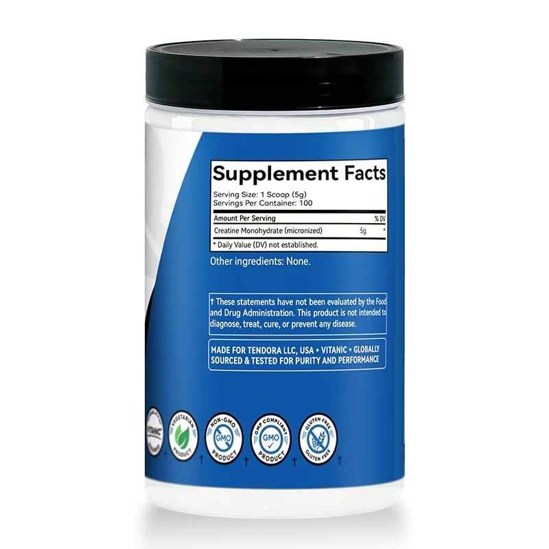 Vitanic Creatine Monohydrate 500 Gram – Pure Powder , Gluten-Free, Non-GMO