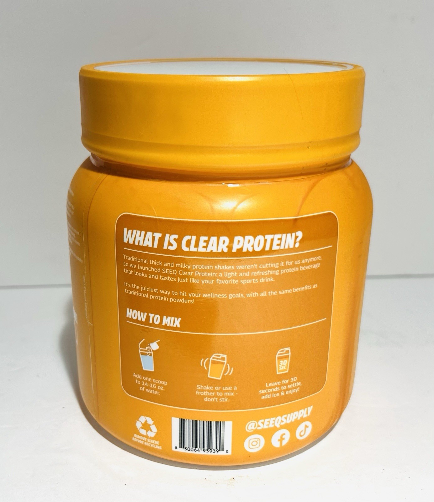 SEEQ Clear Whey Isolate Protein Powder Mango Pineapple 14.8 oz EXP 08/27 Sealed
