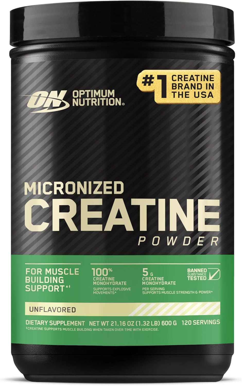 Optimum Nutrition Micronized Creatine Monohydrate Powder, Unflavored / Blueberry