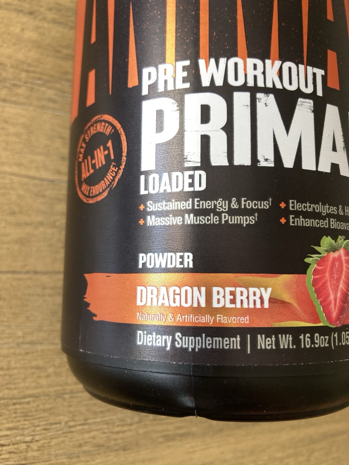 Animal Pre Workout Primal Loaded Powder Dragon Berry 1.05 lb (480 g)
