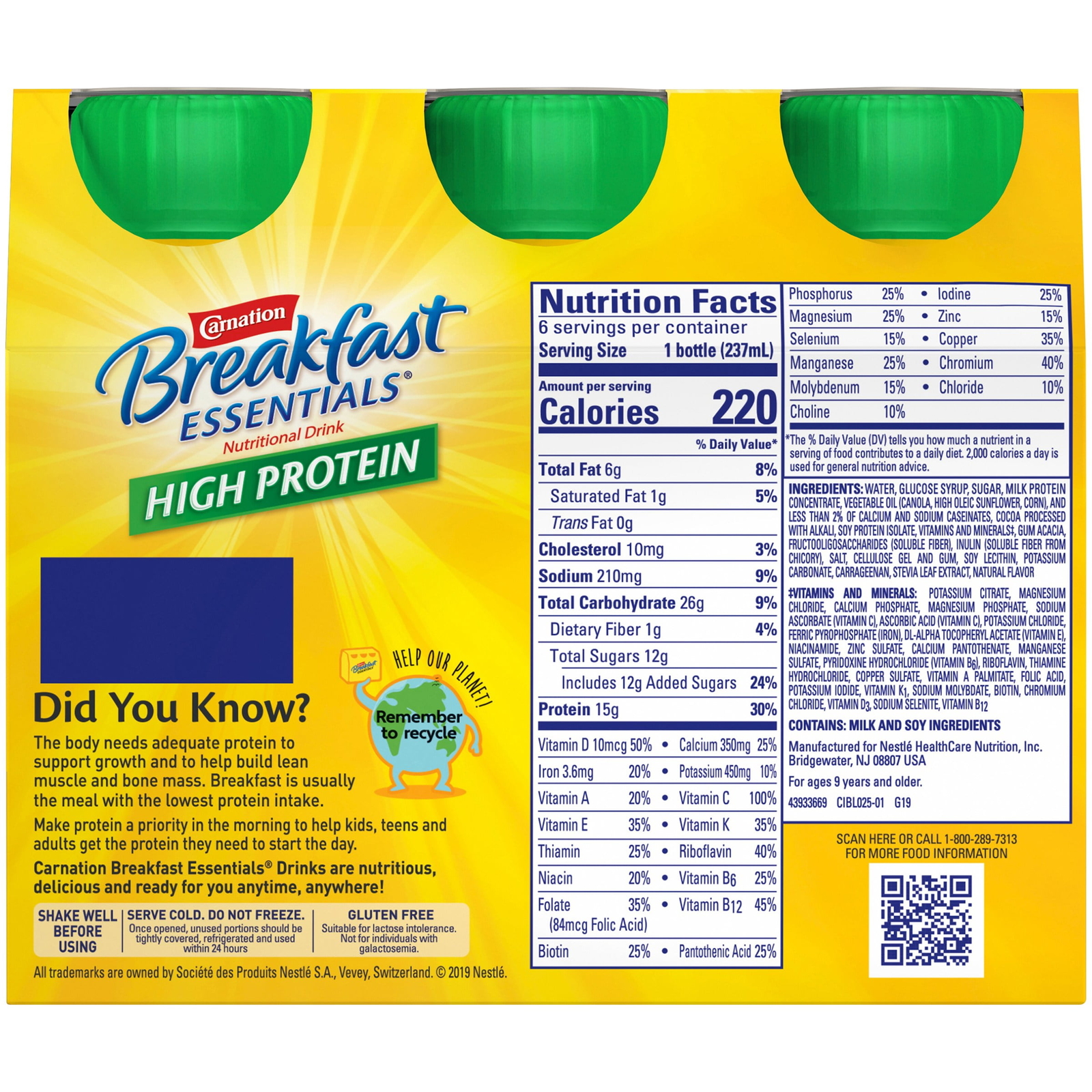 Carnation Breakfast Essentials High Protein Nutritional DrinkRich Milk Chocolate