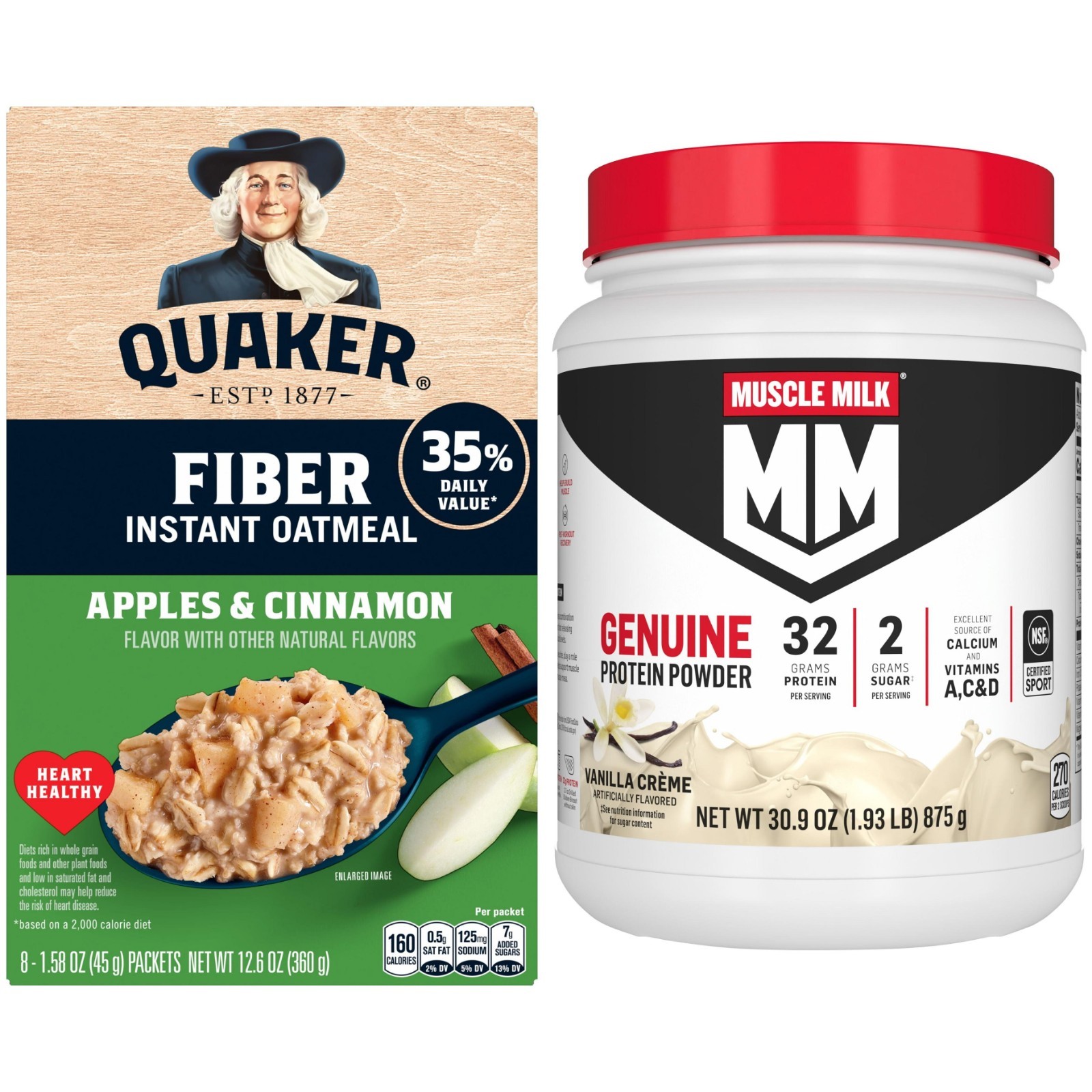 Muscle Milk Genuine Protein Powder, Vanilla Crème , 32g Protein, 1.9lb, 30.9oz +