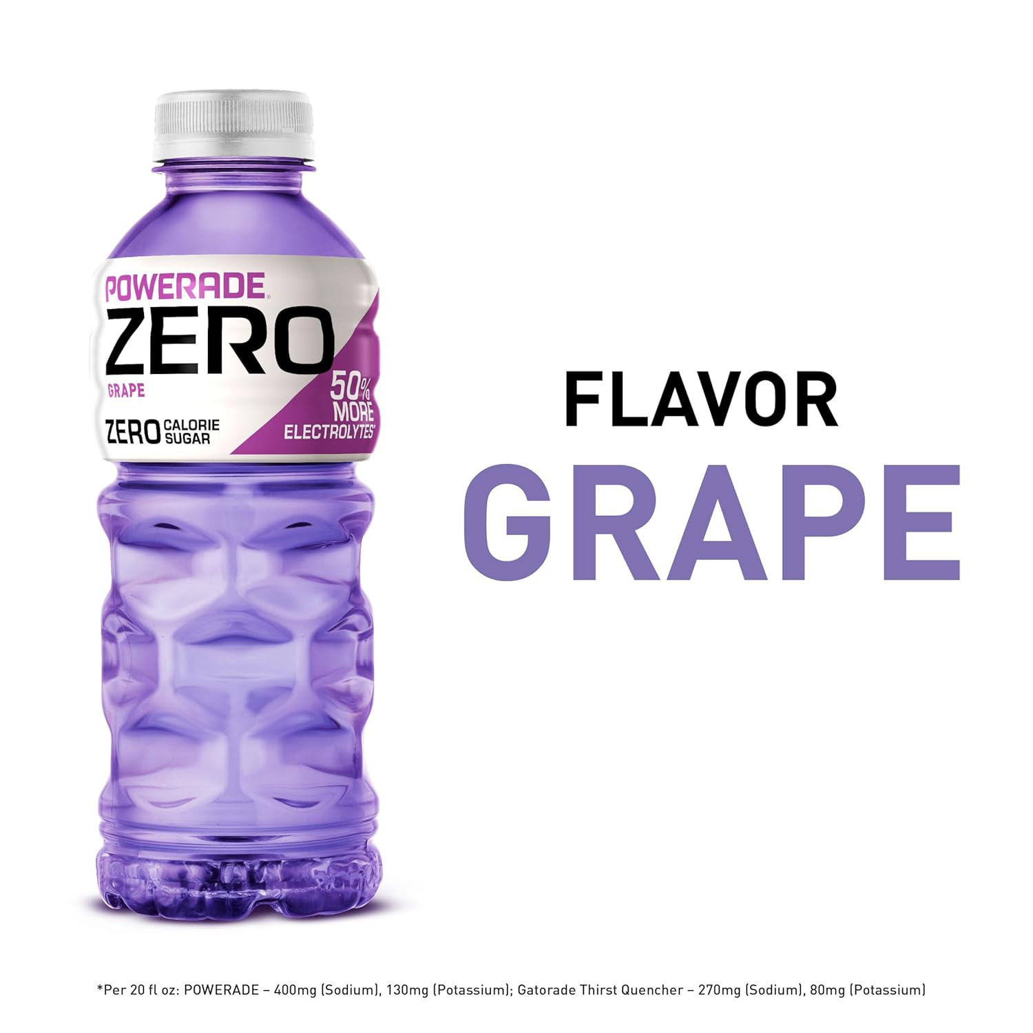 Electrolyte Enhanced Zero Sugar Grape Sports Drink, 20 Ounce