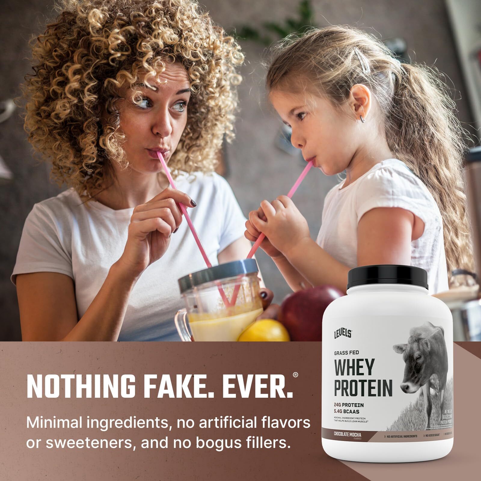 Levels Chocolate Mocha Whey Protein Powder 71 Servings 24g Protein per Scoop
