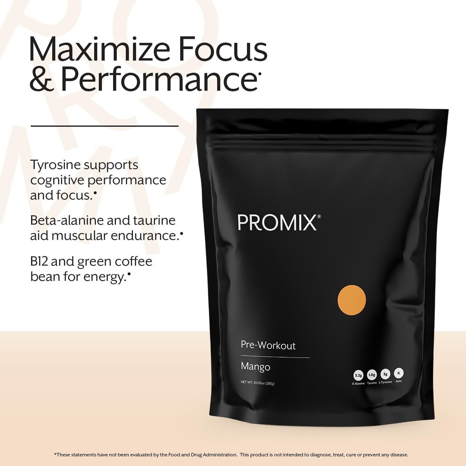 Pre-Workout Powder Mango Flavor – 30 Servings, Energy Boost & Focus Formula