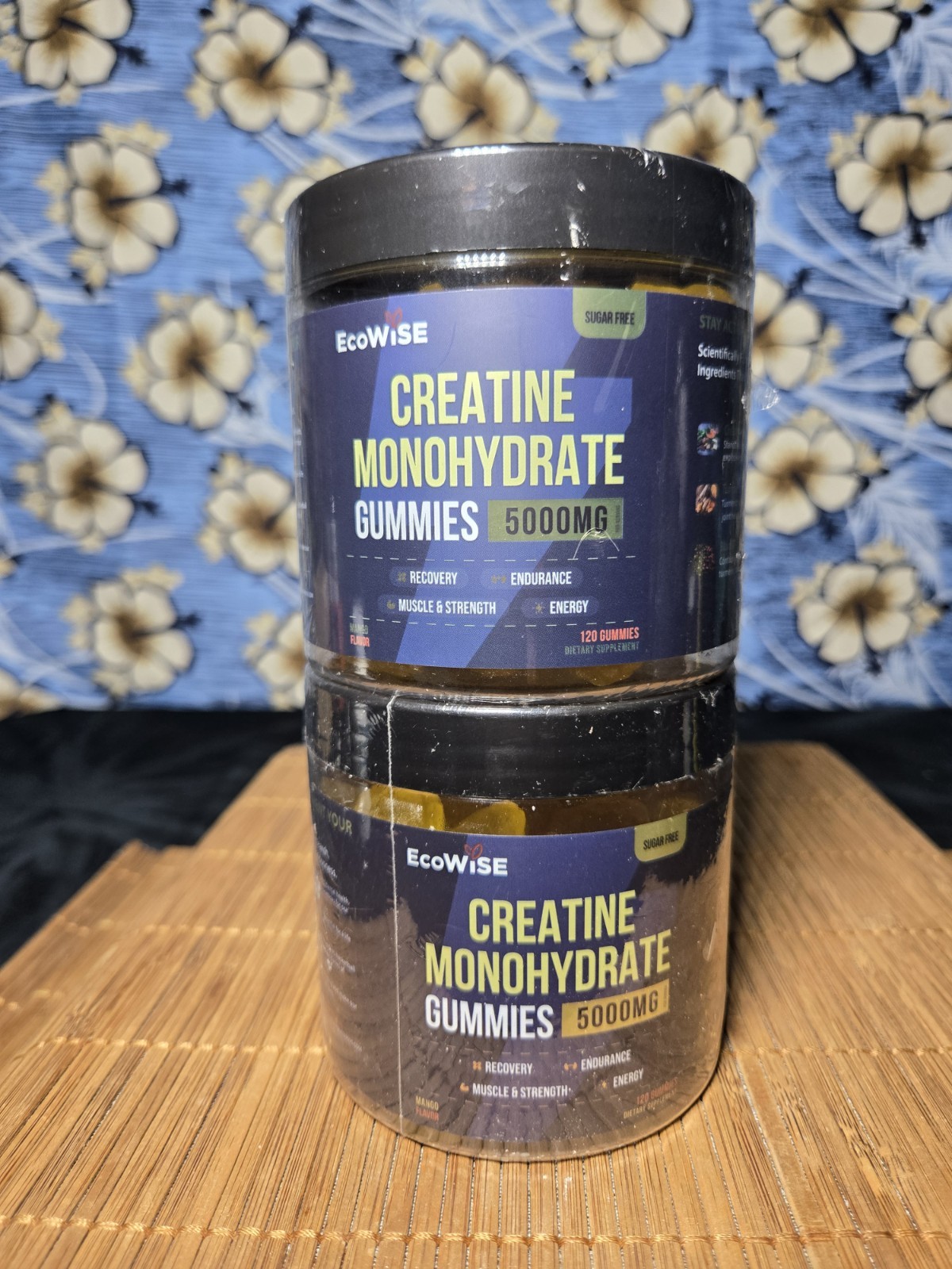 Lot Of 2 Ecowise Creatine Monohydrate Gummies 5000mg Sugar Free 240 Mango